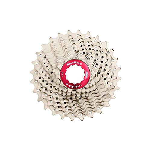 Sunrace Mx, Ruota Libera 11V Unisex Adulto, Argento/Rosso, 11-32D
