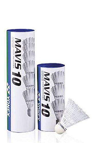 Yonex Mavis 10 Volani Badminton (Dozzina), Bianco, 78-Medium-Azzurro