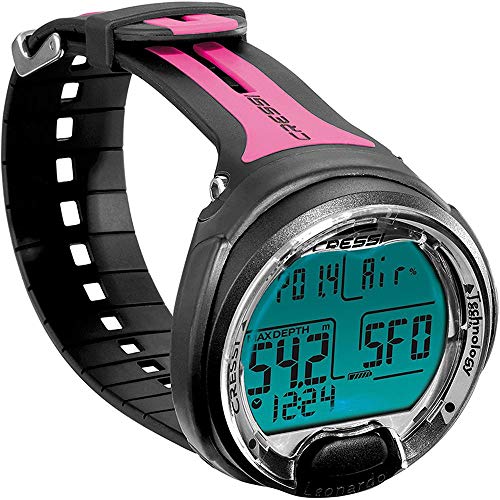 Cressi Leonardo Diving Computer Computer Subacqueo Aria/Nitrox, Modalita Profondimetro, Misura Unica, Unisex Adulto, Nero/Rosa