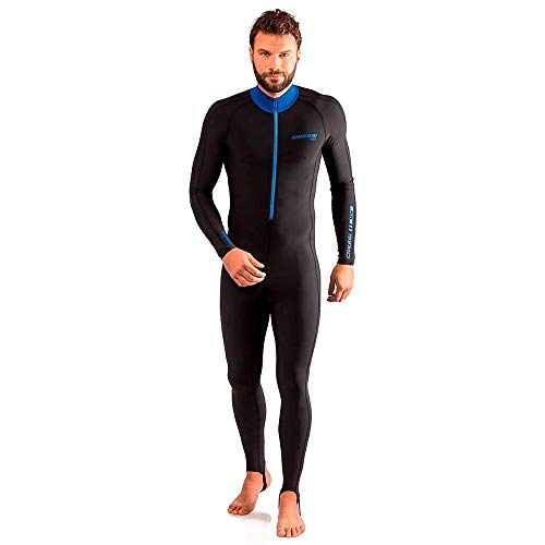 Cressi Skin Man Monopiece Wetsuit 1 Mm, Monopezzo Protettivo Per Snorkeling/Immersioni In Acque Temperate Uomo, Nero/Blu, Xl