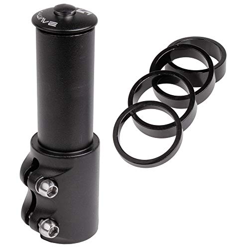 M-Wave Cp Lift-Adattatore In Alluminio Per 1 1/8", Altezza Regolabile, Colore: Nero Unisex-Adulti