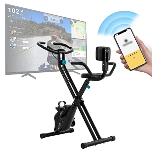 Cyclette Bluefin Fitness Tour Lite | Uso Domestico Per L'Allenamento A Casa | Kinomap Compatibile | Console | Resistenza Magnetica | Bicicletta Pieghe