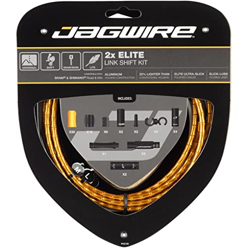 Jagwire 2X Elite Link Shift Kit, Guaine E Cavi Di Deragliatore Unisex-Adulto, Oro, Taglia Unica