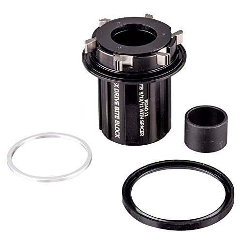 Spank - Corpo Ruota Libera Per Mozzo Posteriore Hex Shimano Hgr In Alluminio Anti-Bite + Distanziatori Accessori Per Mountain Bike, Unisex, Colore: Ne