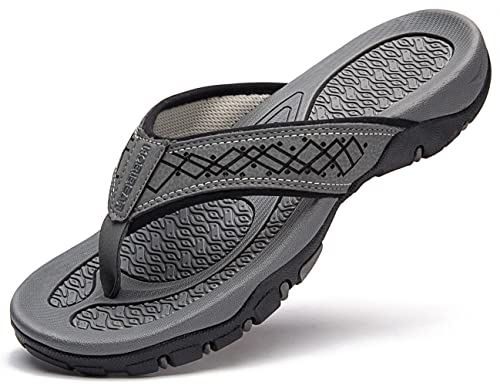 Eastmetal Sunrace_4711264330838, Infradito Classiche Da Uomo, Grandi, Estive, Alla Moda, Colore Grigio Unisex Adulto, Nero, Misura Standard