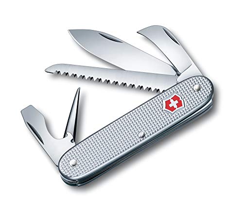 Victorinox, Coltellino Svizzero Swiss Army 7 Alox (7 Funzioni, Lama Grande, Seghetto Per Legno), Argento