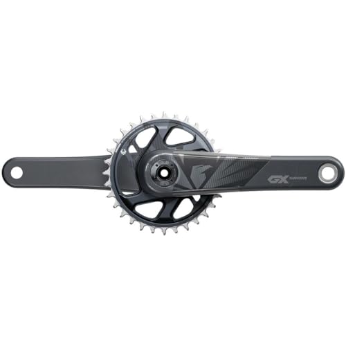 Sram 105411-Guarnitura E Corona In Carbonio Senza Coppe, Guarnitura Unisex Adulto, Nero, Taglia Unica