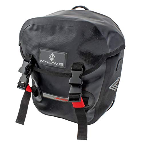 M-Wave Borsa Portapacchi Doppia Borsa Manitoba 2X 12,5 Litri Impermeabile, Nero