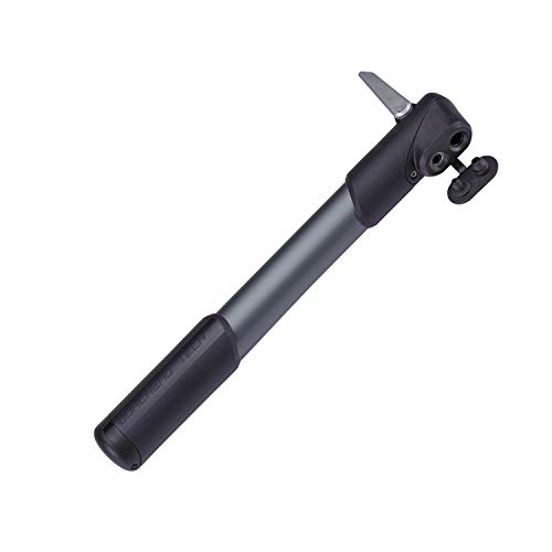 Bbb Cycling Minipump Windrush S Aria Per Bicicletta, Mini Pompa A Mano Con Dualhead 3.0, Per Presta Dunlop E Schrader, Bmp-55, Colore: Grigio Unisex A