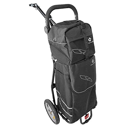 M-Wave Stalwart Shop 2, Rimorchio Per Bicicletta Shopping Unisex-Adulti, Nero, 125 X 56 X 90 Cm