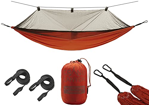 Grand Canyon Bass Mosquito Hammock - Amaca Outdoor Fino A 150 Kg, Amaca Da Viaggio Con Zanzariera - Leggera E Compatta Con Protezioni Per Gli Alberi -