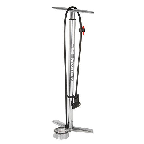 M-Wave Air Flow, Pompa Da Terra In Alluminio Lucido, Per Furgoni, Av E Dv Unisex-Adulti, Argento