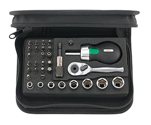 Stahlwille 40/29/4 Sci, Set Di Chiavi A Bussola Da 1/4", Set Di Punte Da 33 Pezzi, Mini Cricchetto, Cacciavite A Cricchetto, Supporto Per Punte E Dadi