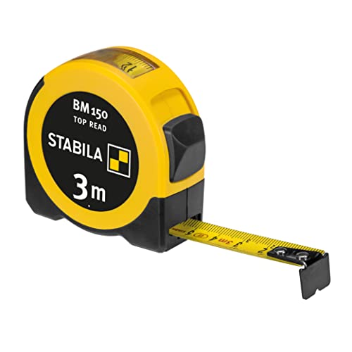 Stabila Metro A Nastro Tascabile Bm 150, 3 M, Metro A Nastro Con Scala Metrica, Finestra Di Lettura Diretta, Cassa In Abs Infrangibile, Gancio Inizial