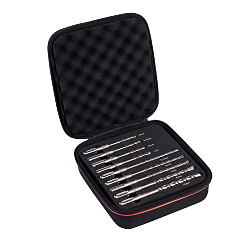 Starrett Sds Plus - Kit Di Punte Per Trapano Kbpsk09, 9 Pezzi, Punta In Metallo Duro A 2 Punti, Set Di Punte Per Martello Per Muratura In Calcestruzzo