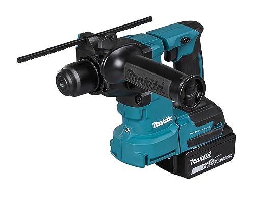 Makita Dhr183Rtwj 18V Li-Ion Lxt Brushless 18Mm Martello Rotante Completo Di 2 X 5.0 Ah Batterie, Caricabatterie E Dx16 Fornito In Una Custodia Makpac