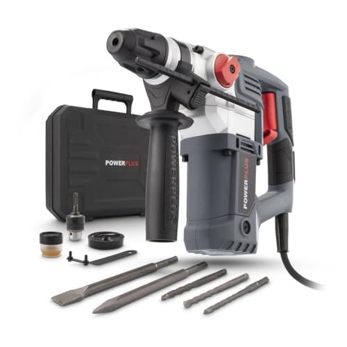 Powerplus Powe10060 Drill Chiave Nero, Grigio, Rosso, Argento 850 Giri/Min
