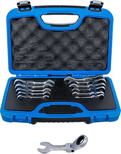 Bgs 6543 | Set Di Chiavi Combinate A Cricchetto | Corte | Angolabili | Sw 8 – 19 Mm | 12 Pezzi