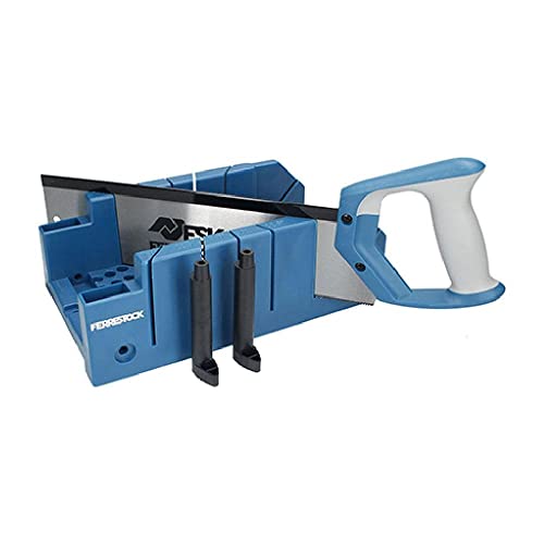 Ferrestock Fsking001 Fsking001-Set Troncatrice In Plastica Di Alta Qualità, Con Sistema Di Regolazione E Angoli Di Taglio 90°, 45° E 22,5°, Con Segatu