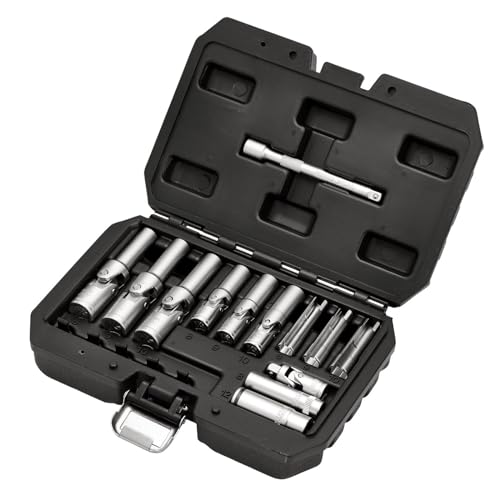 Draper 12397 - Set Di Chiavi A Bussola Per Candelette Psg, 3/8" E 1/4" Quadrato Dr. (18 Pezzi)