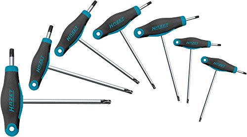 Hazet 829Kkt/7 Set Di Cacciaviti Angolati A Lama Corta E Lunga Per Uso Flessibile Torx Profile 7 Strumenti Da T9 A T40 Blu Scuro