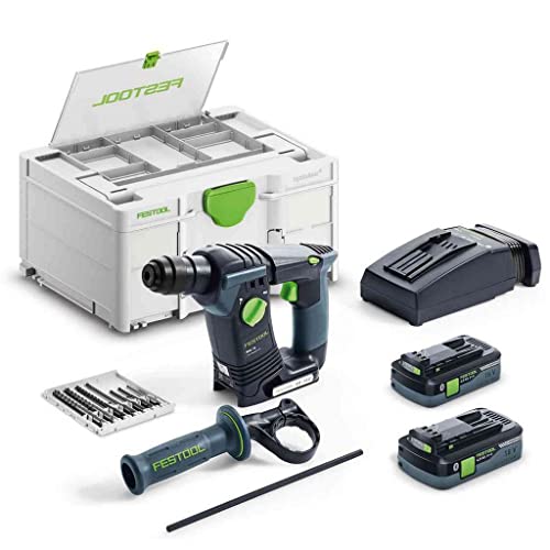 Festool Martello Perforatore A Batteria Bhc 18 Hpc 4,0 I-Plus (Con Batteria, Caricatore Rapido, Impugnatura Aggiuntiva, Arresto Di Profondità, Cassett