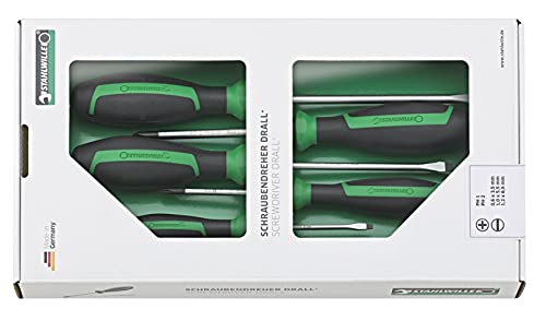Stahlwille 4687 4687 L Drall+ - Set Di 5 Cacciaviti Per Viti A Taglio E A Croce (Ph), Made In Germany