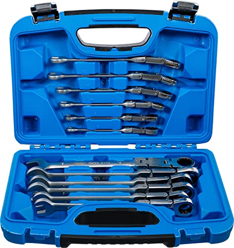 Bgs 6180 | Set Di Chiavi Combinate A Cricchetto Doppio Giunto | Inclinabile | Sw 8 – 19 Mm | 12 Pezzi
