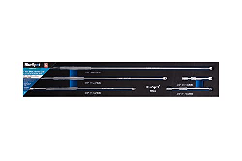 Blue Spot Tools 02089 - Set Di 5 Barre Di Prolunga Extra Lunghe, 3/8", Colore: Argento