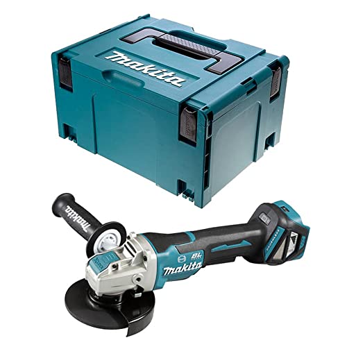 Makita Dga519Zj - Smerigliatrice Angolare 125 Mm Bl Adt Aft X-Lock 18 V + Cofanetto Makpac, Blu