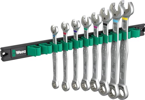 Wera 05020016001 9632 - Barra Magnetica 6000 Joker Imperial 1 Set Di Chiavi A Cricchetto Ad Anello, 9 Pezzi