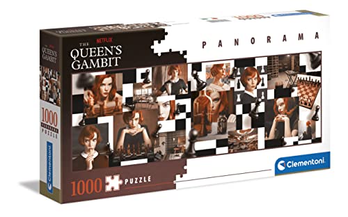 Clementoni- Queen'S Gambit Panorama Gambit-1000 Pezzi Adulti, Panoramico, Puzzle Netflix-Made In Italy, Multicolore, 39696