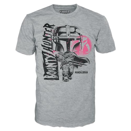 Funko Boxed Tee: The Mandalorian - Mando - Large - (L) - Star Wars Mandalorian - T-Shirt, Maglietta - Vestiti - Idea Maniche Corte Per Gli Adulti Uomi