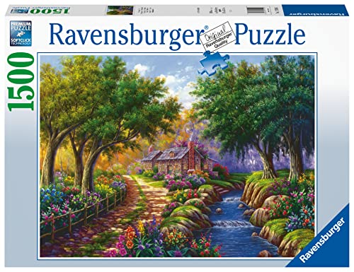 Ravensburger - Puzzle Cottage Lungo Il Fiume, 1500 Pezzi, Idea Regalo, Per Lei O Lui, Puzzle Adulti