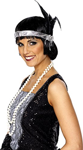Silver Satin Charleston Headband