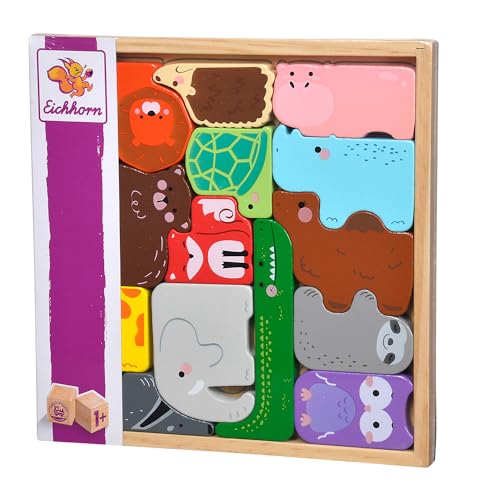 Eichhorn- Eh-Set Di Animali In Scatola Di Legno, Multicolore, 4003046010008