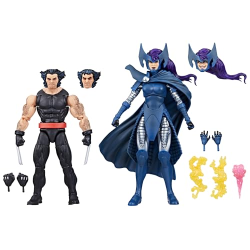 Hasbro Marvel Legends Series, Wolverine E Psylocke, Confezione Con 2 Action Figure Collezionabili Per Adulti Da 15 Cm, 50° Anniversario Della Marvel C