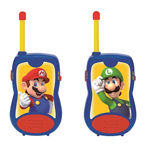 Lexibook Brothers Nintendo Super Mario Walkie-Talkie, Clip Da Cintura, Batteria, Per Bambini/Ragazzi, Blu/Rosso, Colore, Tw12Ni