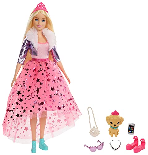 Barbie Princess Adventure, Bambola Abito Da Principessa E Tanti Accessori, Giocattolo Per Bambini 3+ Anni, Gml76
