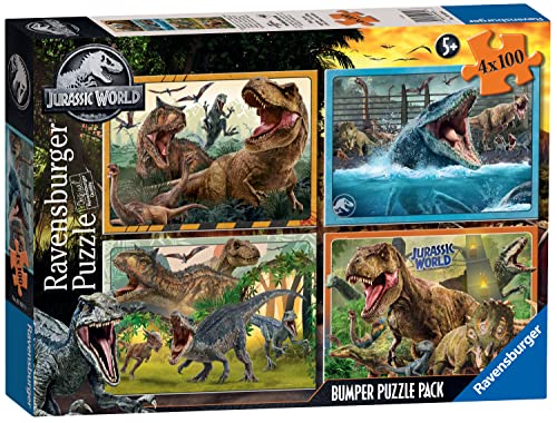 Ravensburger, Jurassic World, 4X100 Pezzi, Bumper Pack, Puzzle Per Bambini, Età Consigliata 5+, Multicolore, One Size, 05619 4