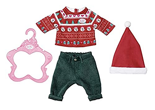 Baby Born X-Mas Vestito Per Bambole Da 43Cm-Per Mani Piccole, Promuove L'Empatia E Le Abilità Sociali-Età: Dai 3 Anni In Su-Include Maglione, Pantalon