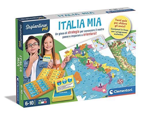 Clementoni Sapientino Più-Italia Mia-Gioco Educativo Geografia Bambini 6 Anni, Percorso A Quiz (Versione In Italiano) -Made In Italy, Multicolore, 164