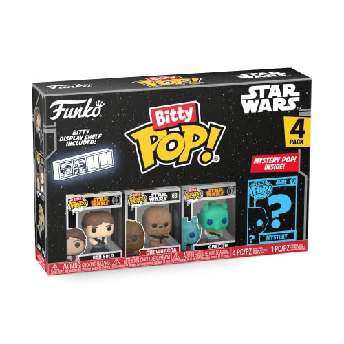 Funko Bitty Pop! Star Wars - Han Solo™, Chewbacca™, Greedo™ E Una Mini Figura Misteriosa A Sorpresa - 0.9 Inch (2.2 Cm) Da Collezione - Ripiano Esposi