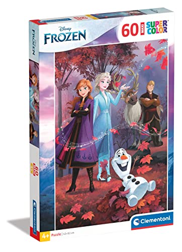Clementoni- Disney Frozen 2 Supercolor Frozen-60 Pezzi Bambini 4 Anni, Puzzle Cartoni Animati-Made In Italy, Multicolore, 26474