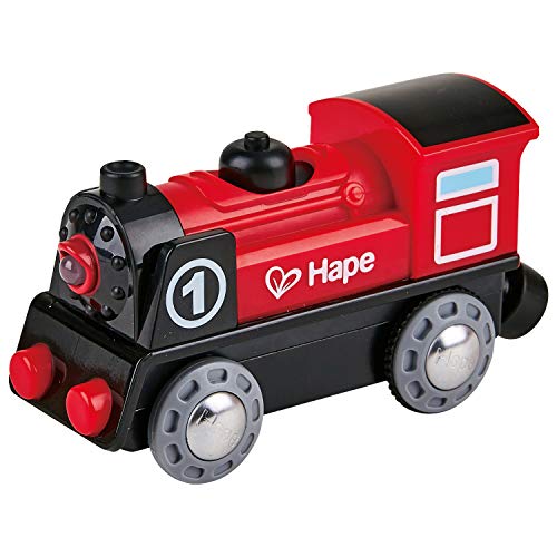 Hape Battery Powered Train Engine No. 1 Red And Black For Ages 3+
