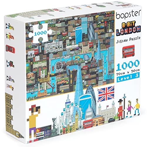 Puzzle 1000 Pezzi Londra - Puzzle Adulti Con Porta Puzzle - Puzzle Arte E Panorama Di Londra - Puzzle Grandi Dimensioni Per Adulti E Bambini 8 Bit Pix