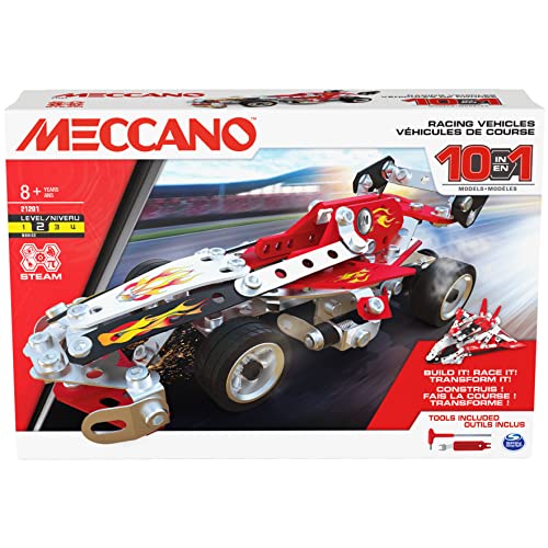 Meccano, Multimodello Da 10, Kit Di Costruzioni, Veicoli Da Gara, 225 Pezzi - Dagli 8 Anni
