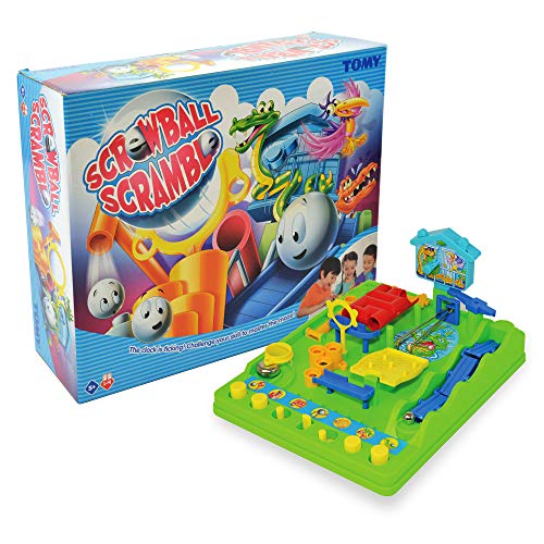 Tomy Screwball Scramble Classic Retro Children'S Preschool Action Board Game, Puzzle Board Family Game, Kids Game For 5, 6, 7, 8 And 9 Year Old Boys A