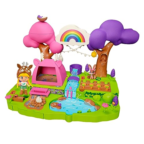 Pinypon - Magical Forest, Foresta Con Sorprese Magiche Nascoste, Include 1 Personaggio Cerbiatto, Con Animali E Accessori, Per Bambini E Bambine Dai 4