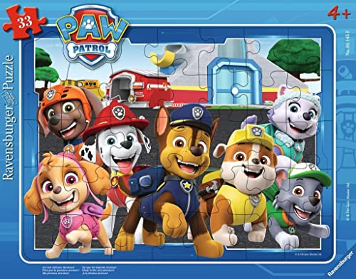 Ravensburger Verlag- Auf Zum Nächsten Abenteuer Paw Patrol Cani Ravensburger Bambini 05145 – Per La Prossima Avventura. -Puzzle Con Cornice Da 33 Pezz